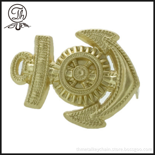 3D Gold Anchor badge pin metal
